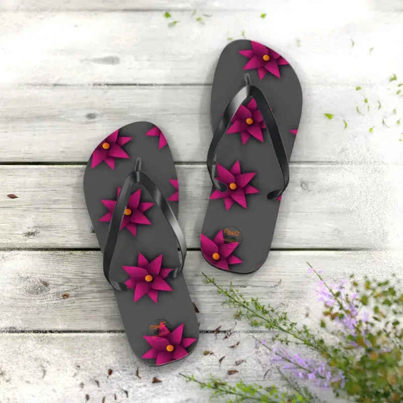 Sun Kissed Pink Flowers Unisex Flip Flops
