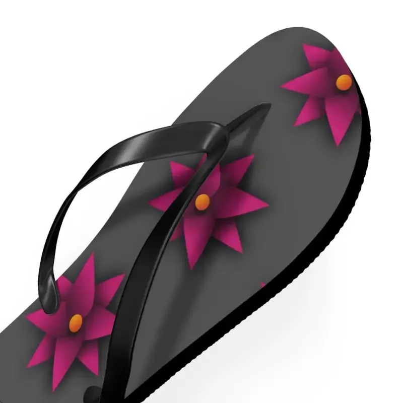 Sun Kissed Pink Flowers Unisex Flip Flops