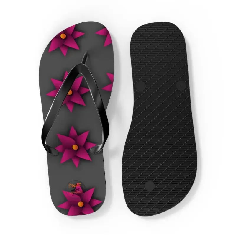 Sun Kissed Pink Flowers Unisex Flip Flops