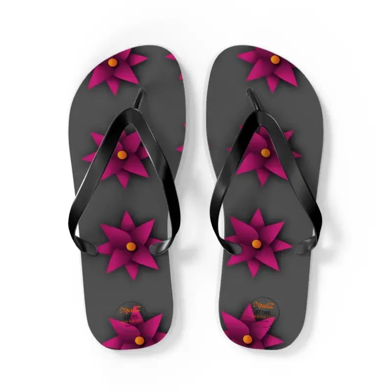 Sun Kissed Pink Flowers Unisex Flip Flops