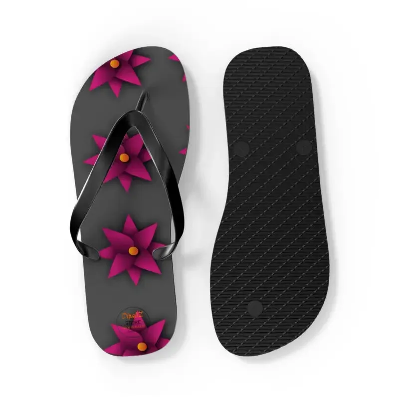 Sun Kissed Pink Flowers Unisex Flip Flops