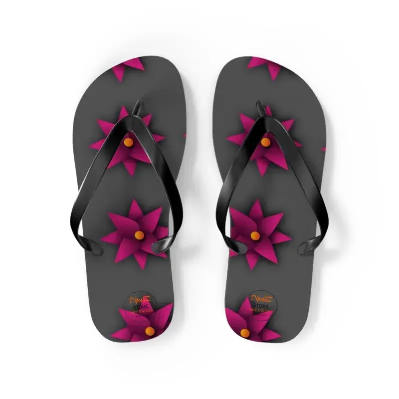 Sun Kissed Pink Flowers Unisex Flip Flops