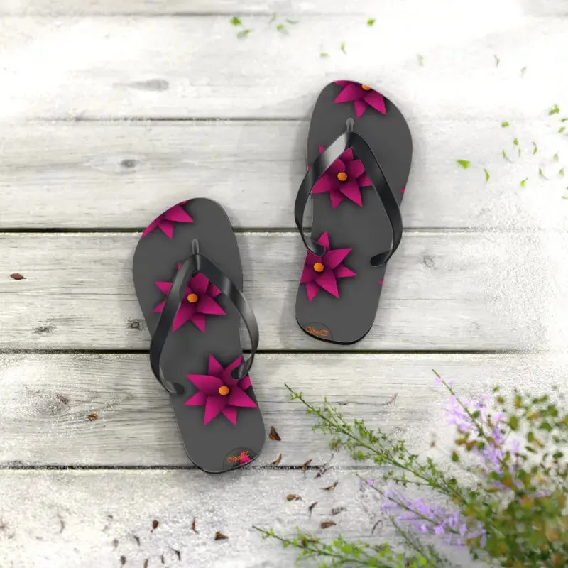Sun Kissed Pink Flowers Unisex Flip Flops