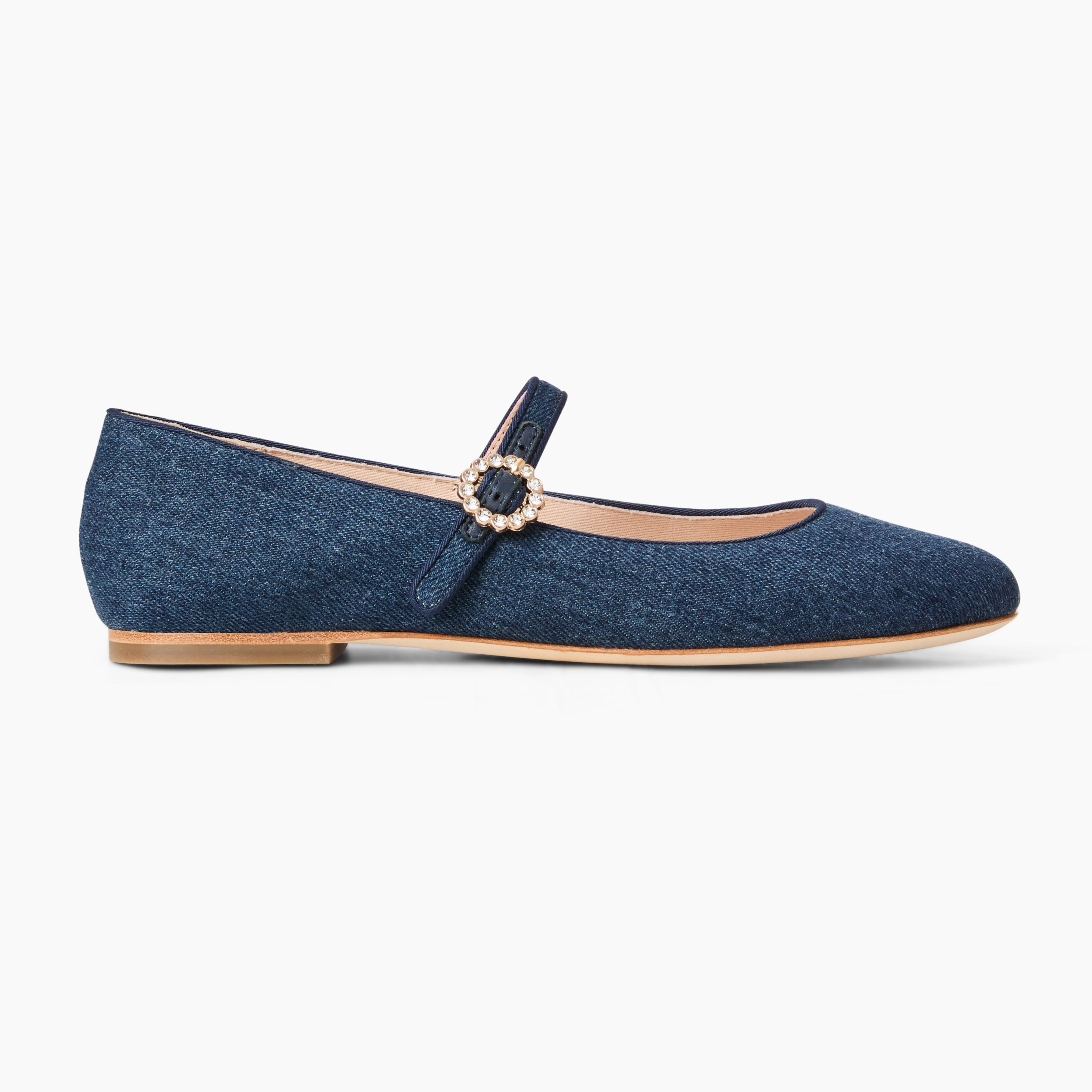 Mizzy Fabric Mary Jane Flat Campus Cool linen fresh