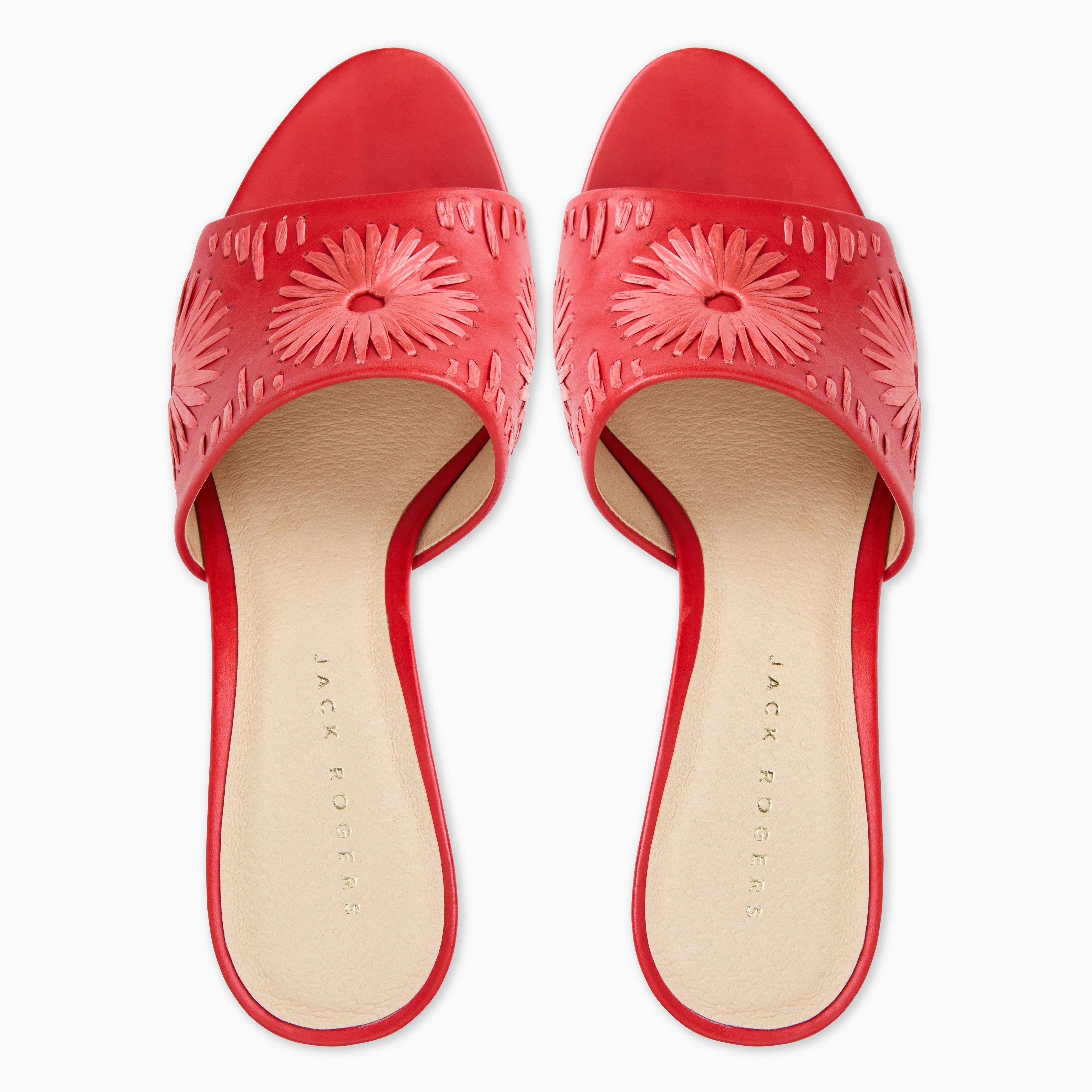 Susie Leather & Raffia Sandal Heel Chic Durable Dressy Style