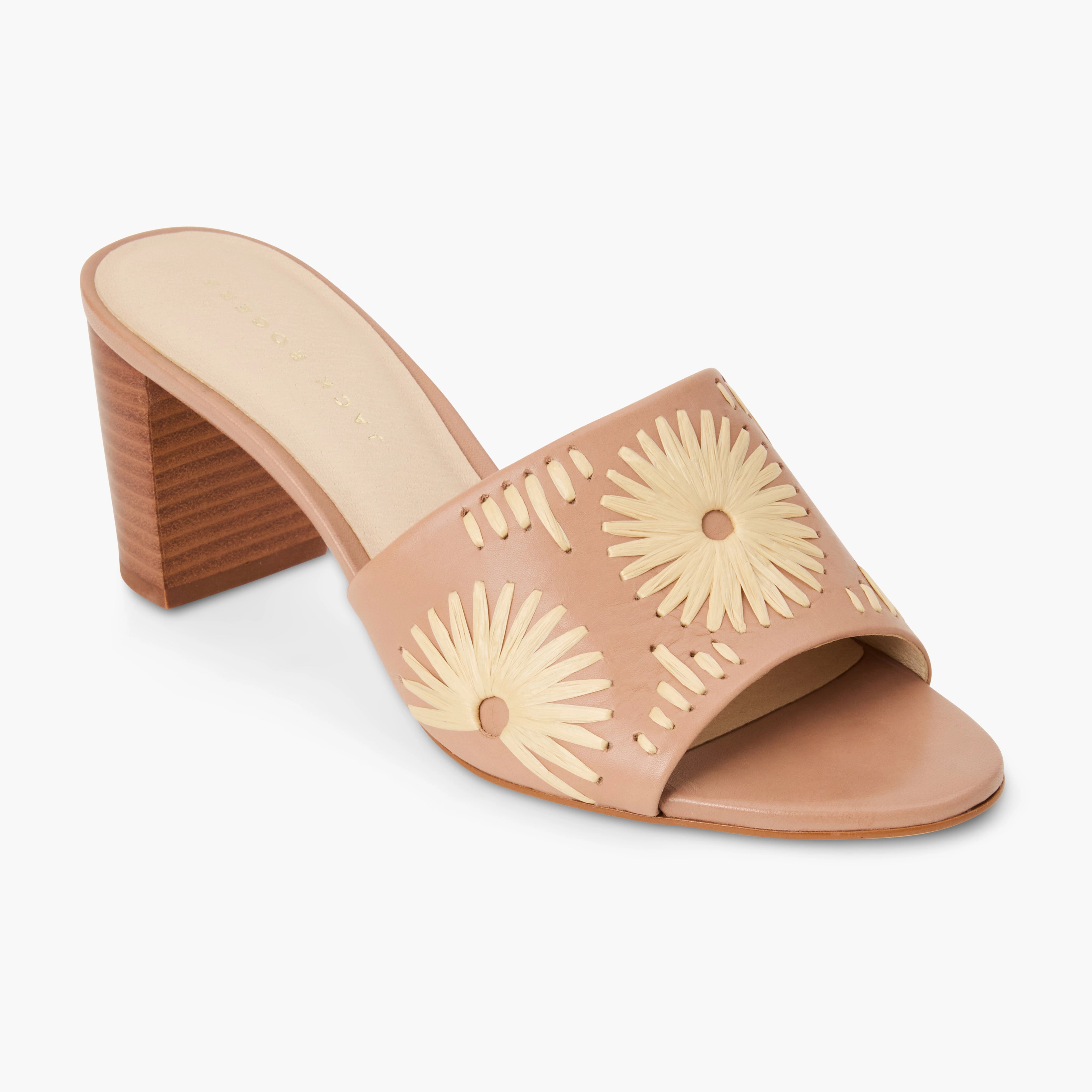 Susie Leather & Raffia Sandal Heel Everyday Footwear