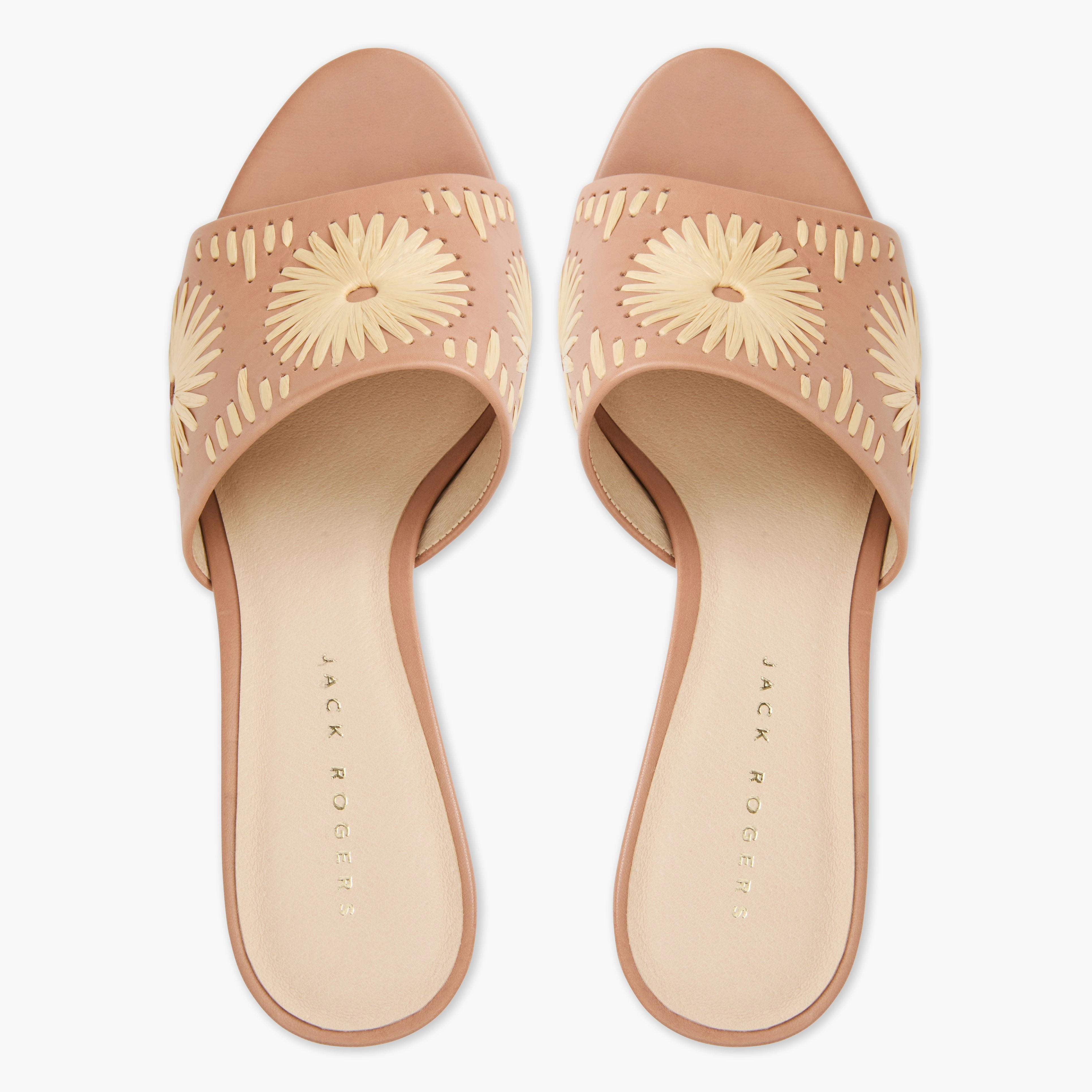 Air Walk Summer Vibes Susie Leather & Raffia Sandal Heel