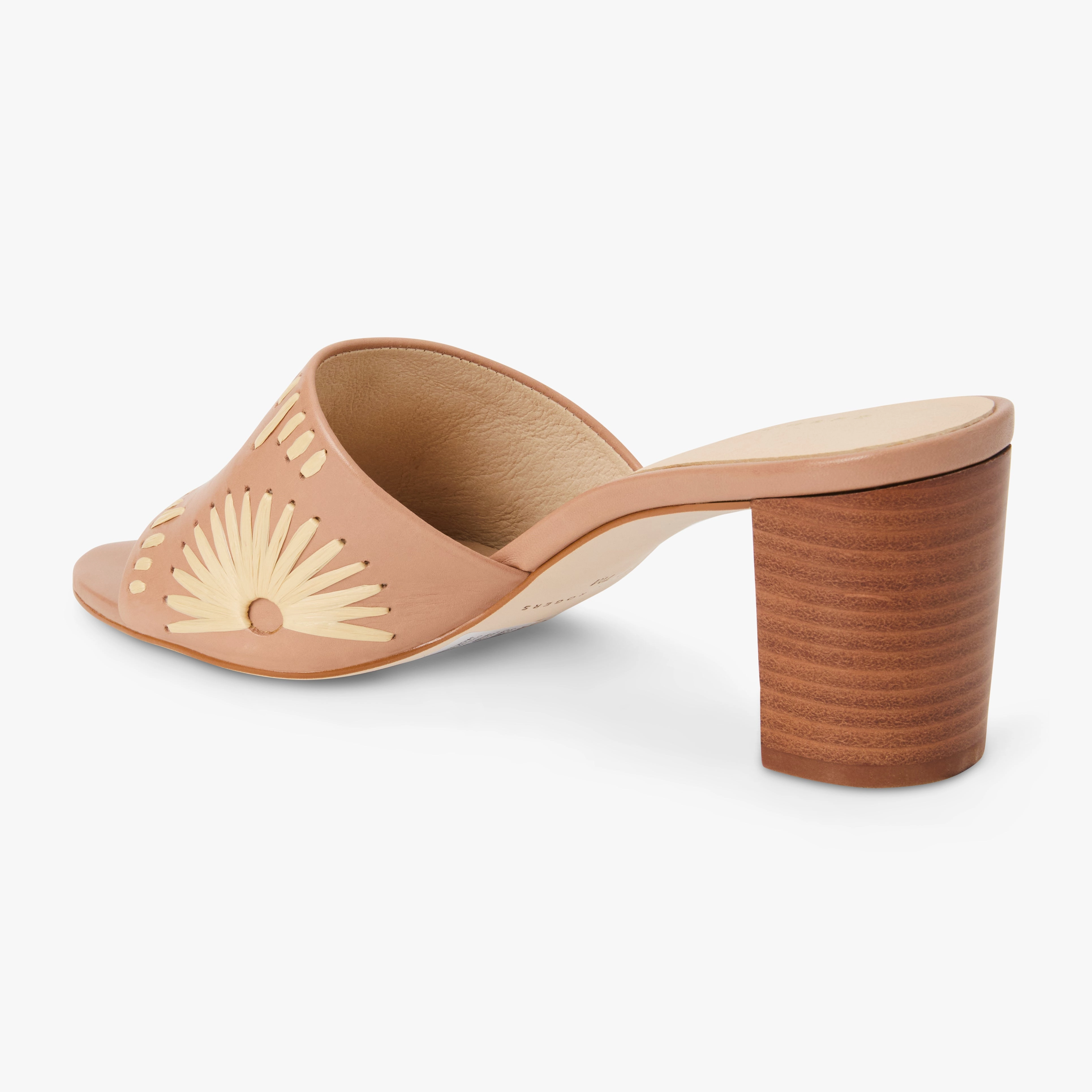 Comfy lining Susie Leather & Raffia Sandal Heel
