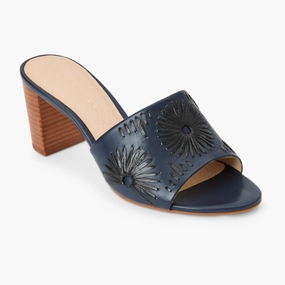 Chic Walk Quick Slip Susie Leather & Raffia Sandal Heel