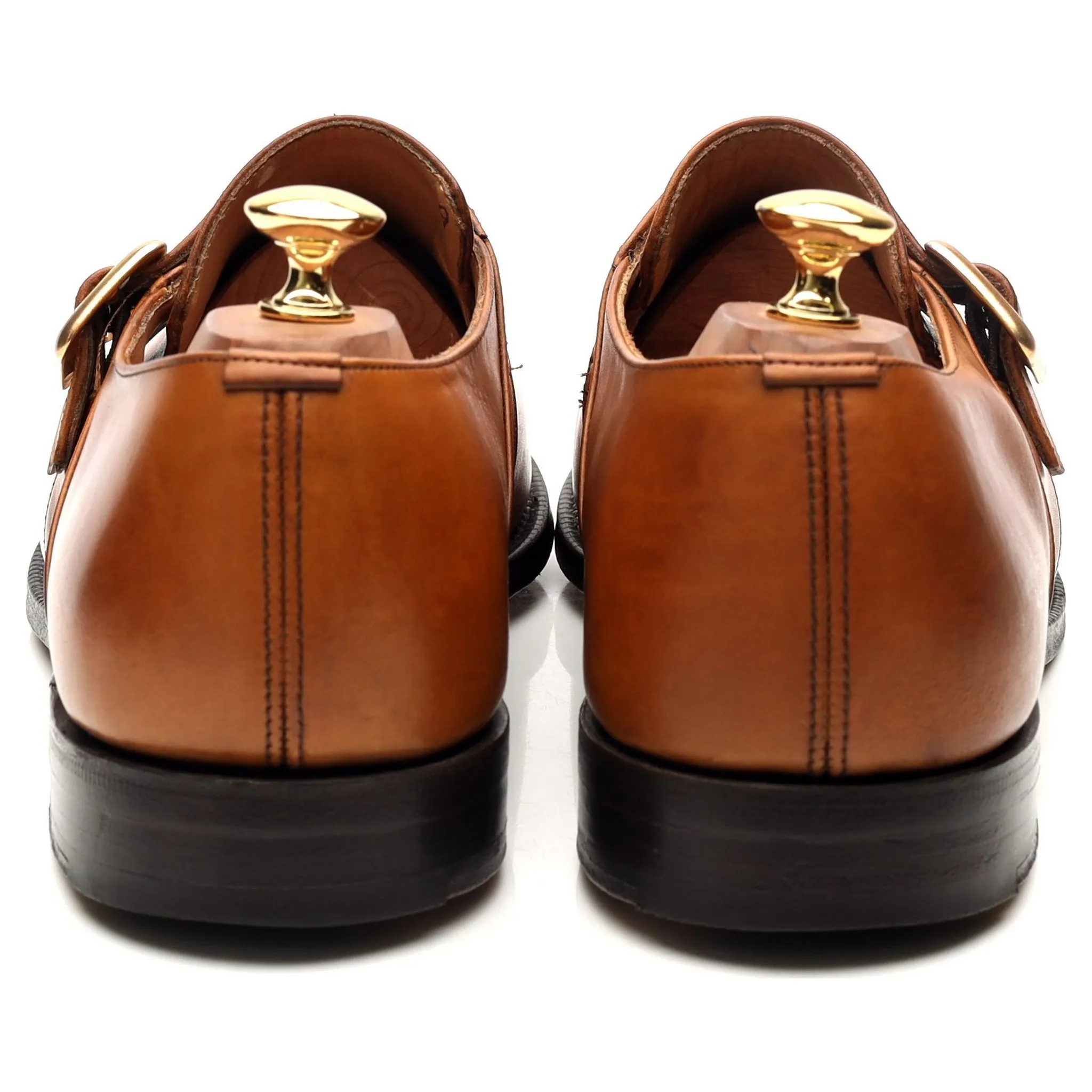 'Sydney' Tan Brown Leather Monk Strap UK 10.5 G