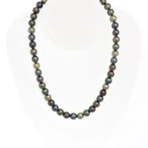 Tahitian pearl strand - 9K yellow gold clasp - C4OJX242