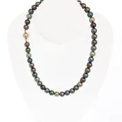 Tahitian pearl strand - 9K yellow gold clasp - C4OJX242