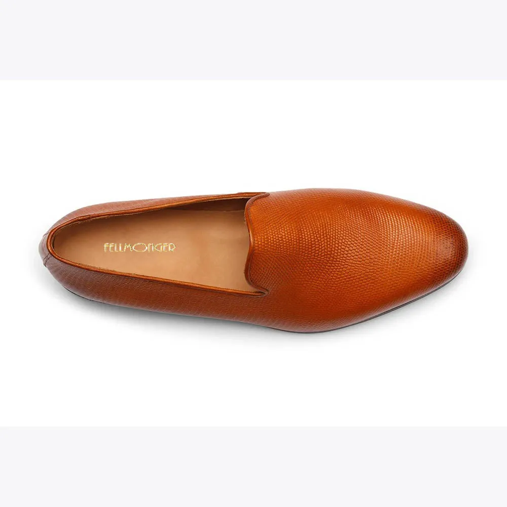 Tan Lizard Print Slipons