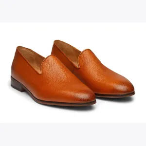 Tan Lizard Print Slipons