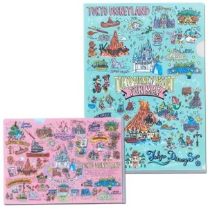TDR - Tokyo Disney Resort Fun Map Collection - A4 & A5 Size Clear Document Folders Set
