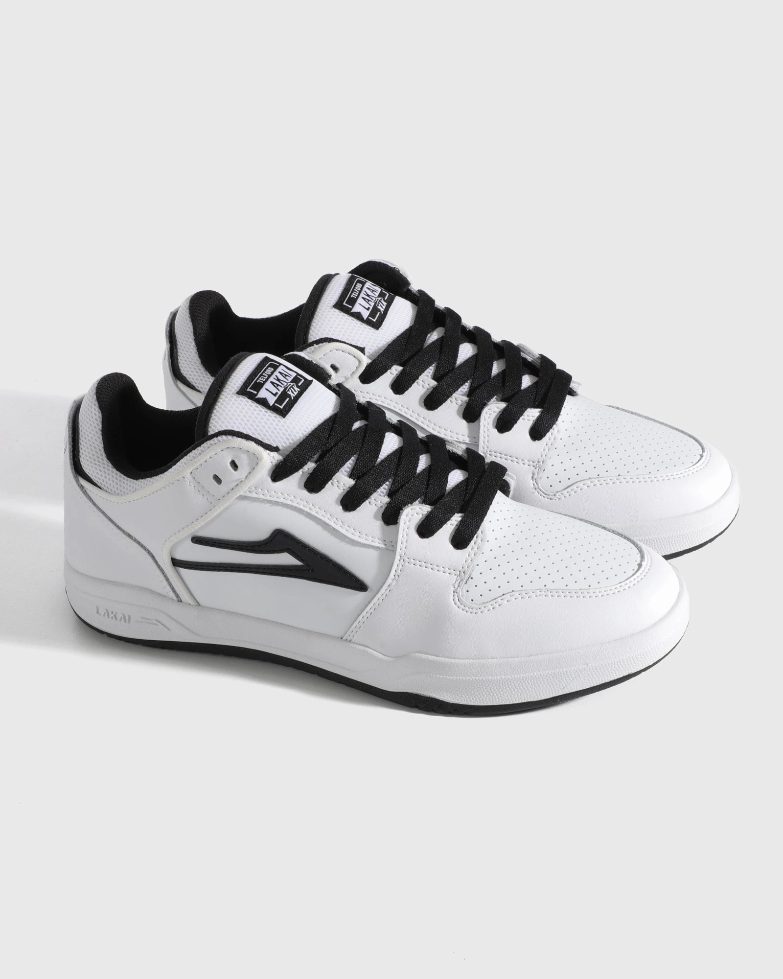 Telford Low  -  White/Black Leather White Clean French Soft