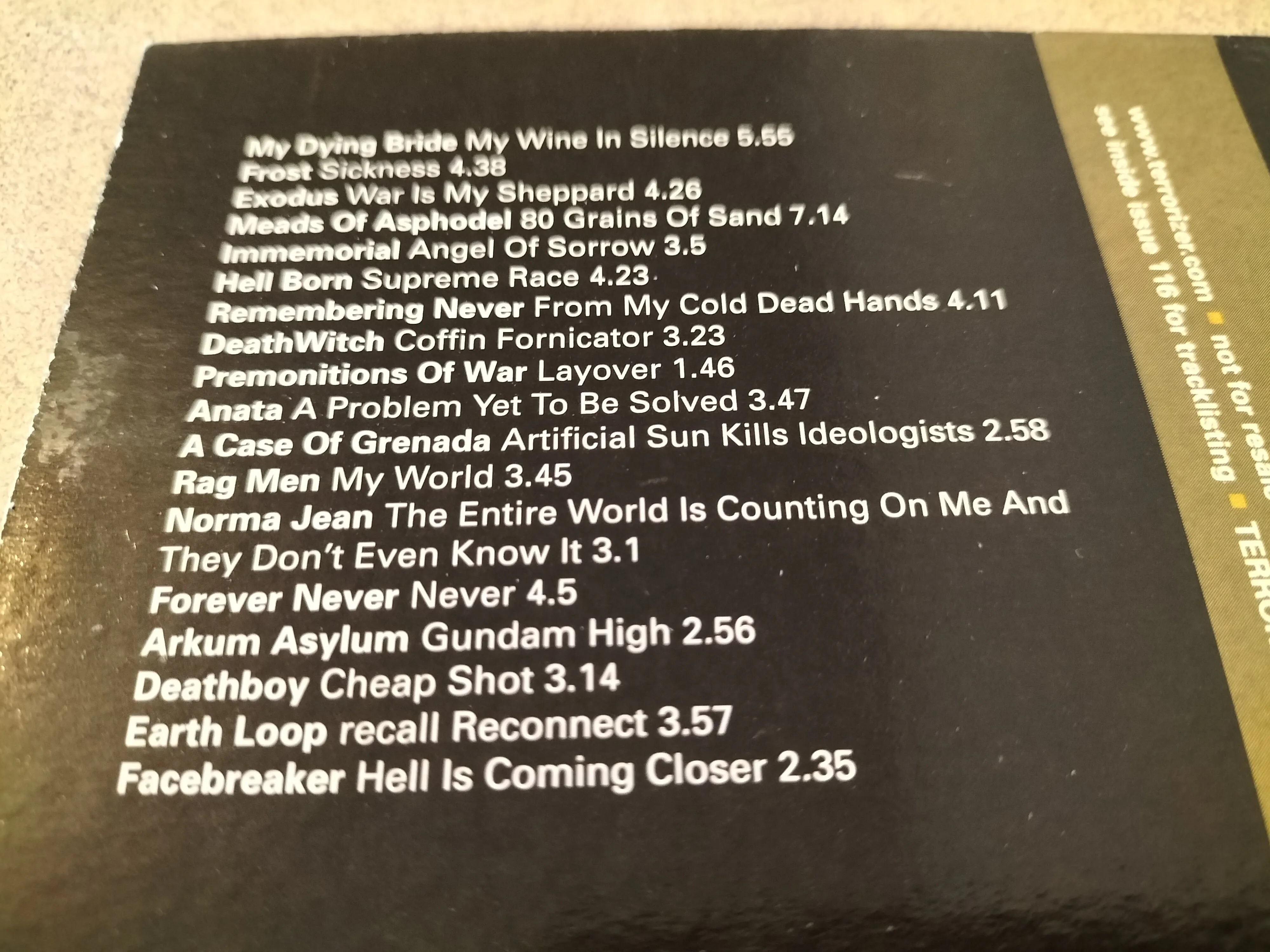 TERRORIZER #116   CD [2ND HAND]