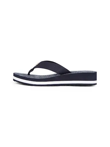 TH Monogram Wedge Flip-Flops