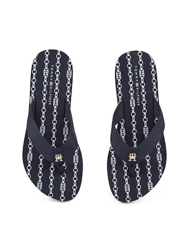 TH Monogram Wedge Flip-Flops