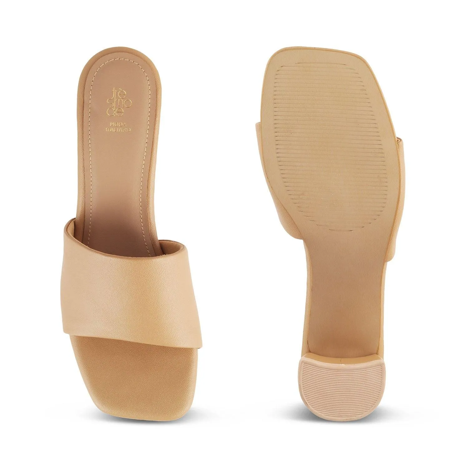 The Barie Beige Women's Casual Block Heel Sandals Tresmode