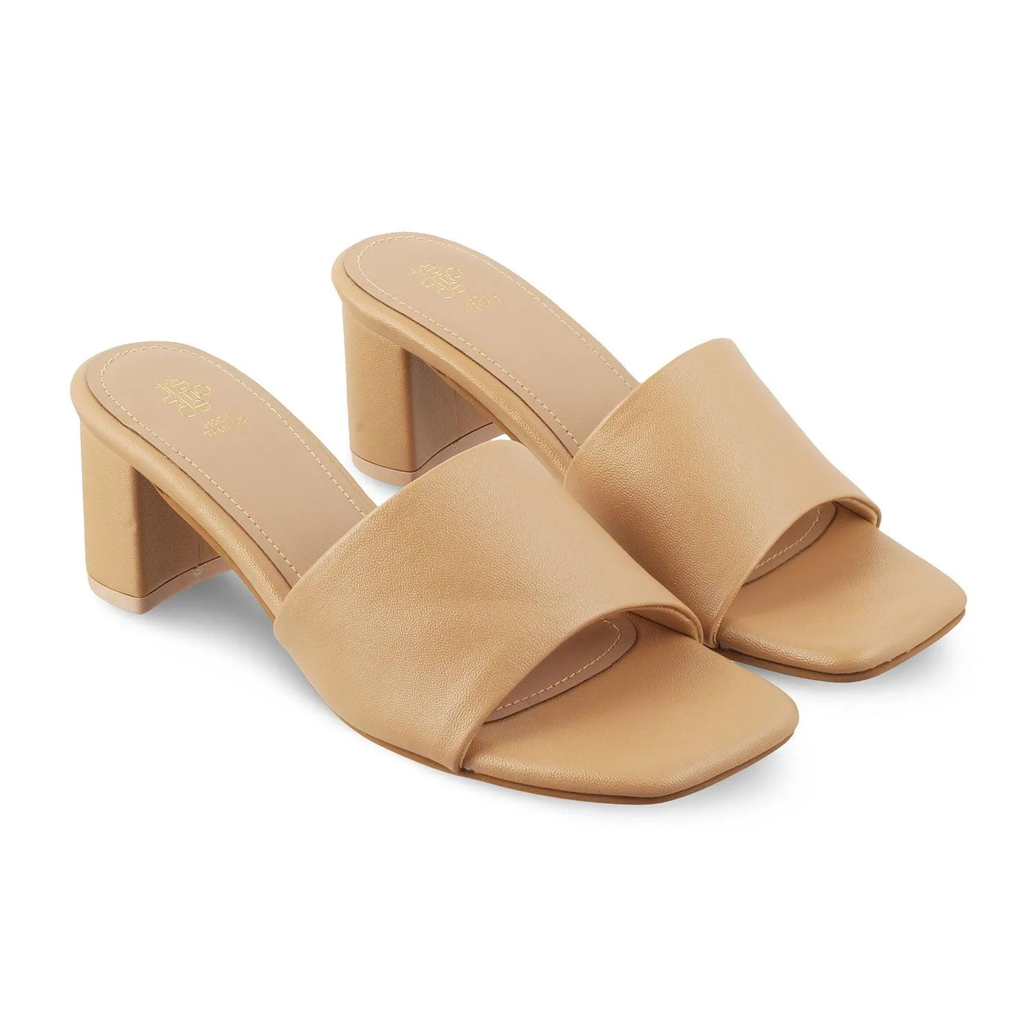 The Barie Beige Women's Casual Block Heel Sandals Tresmode