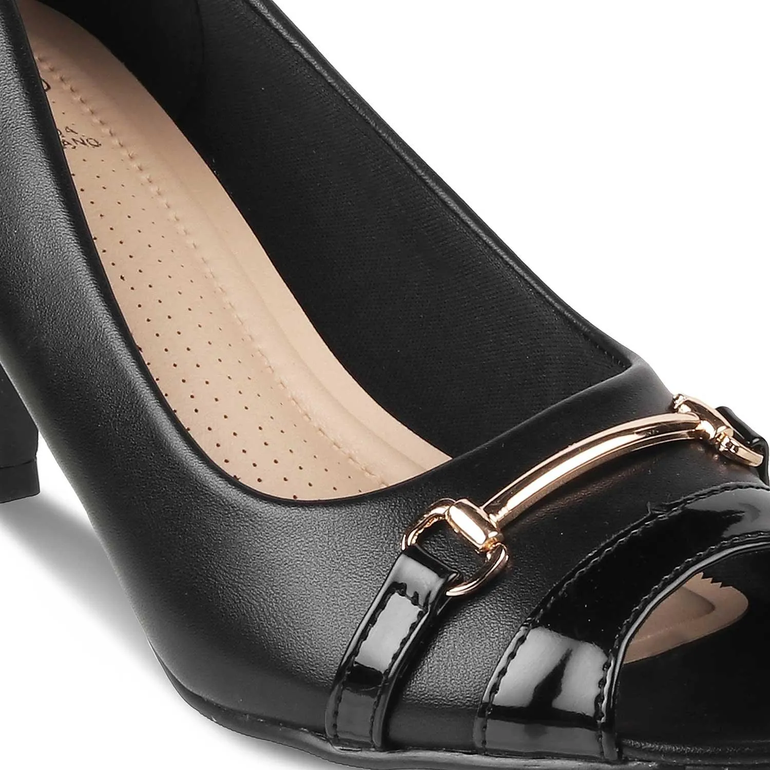 The Monza Black Women's Dress Peep Toe Sandals Tresmode