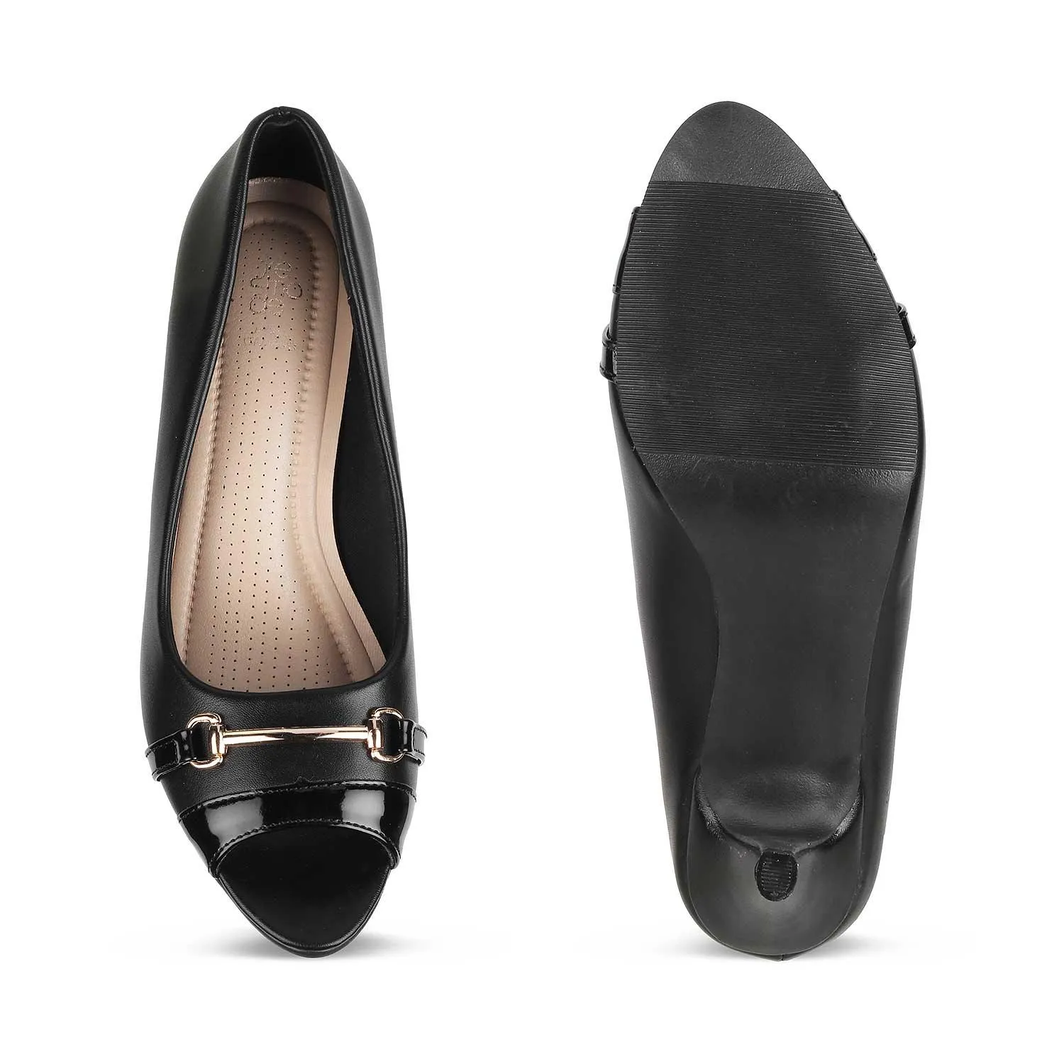 The Monza Black Women's Dress Peep Toe Sandals Tresmode