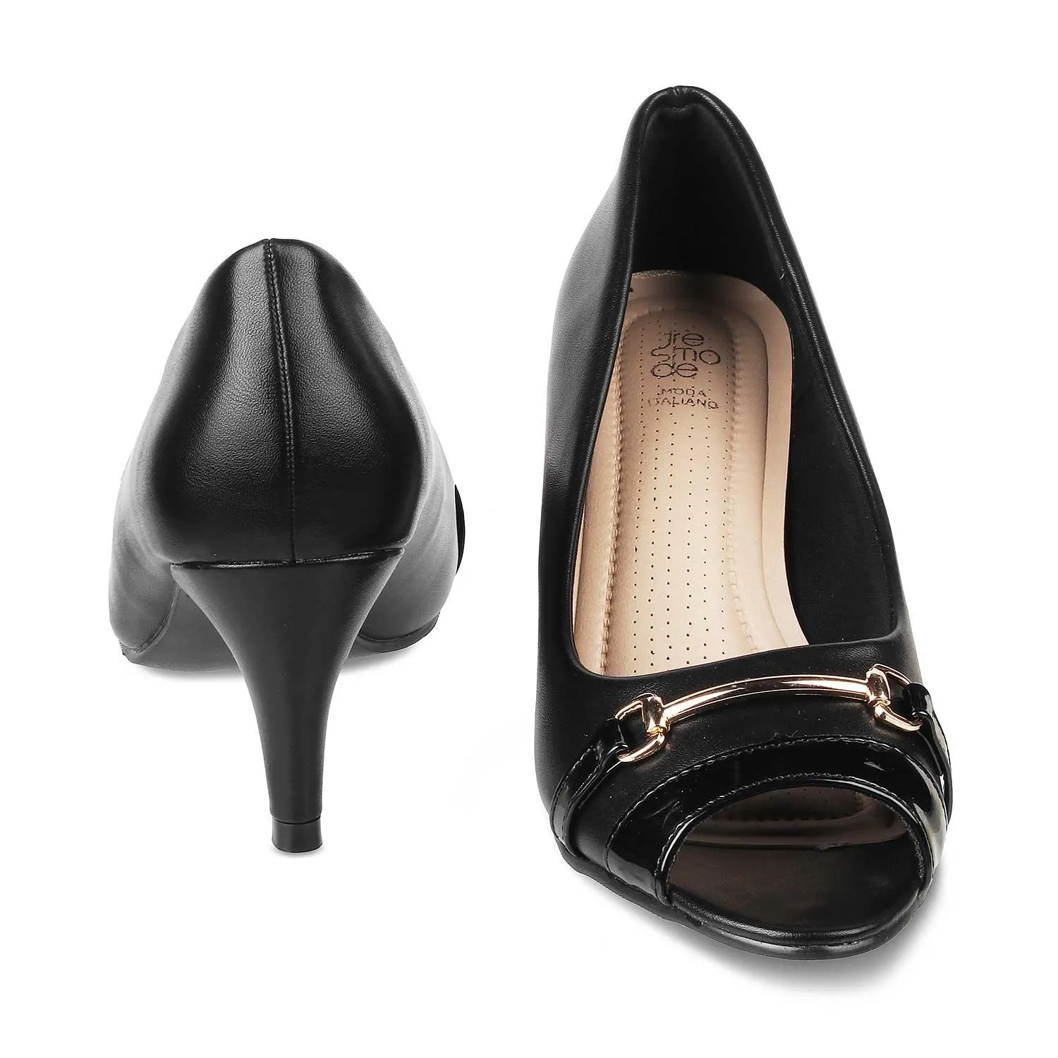 The Monza Black Women's Dress Peep Toe Sandals Tresmode
