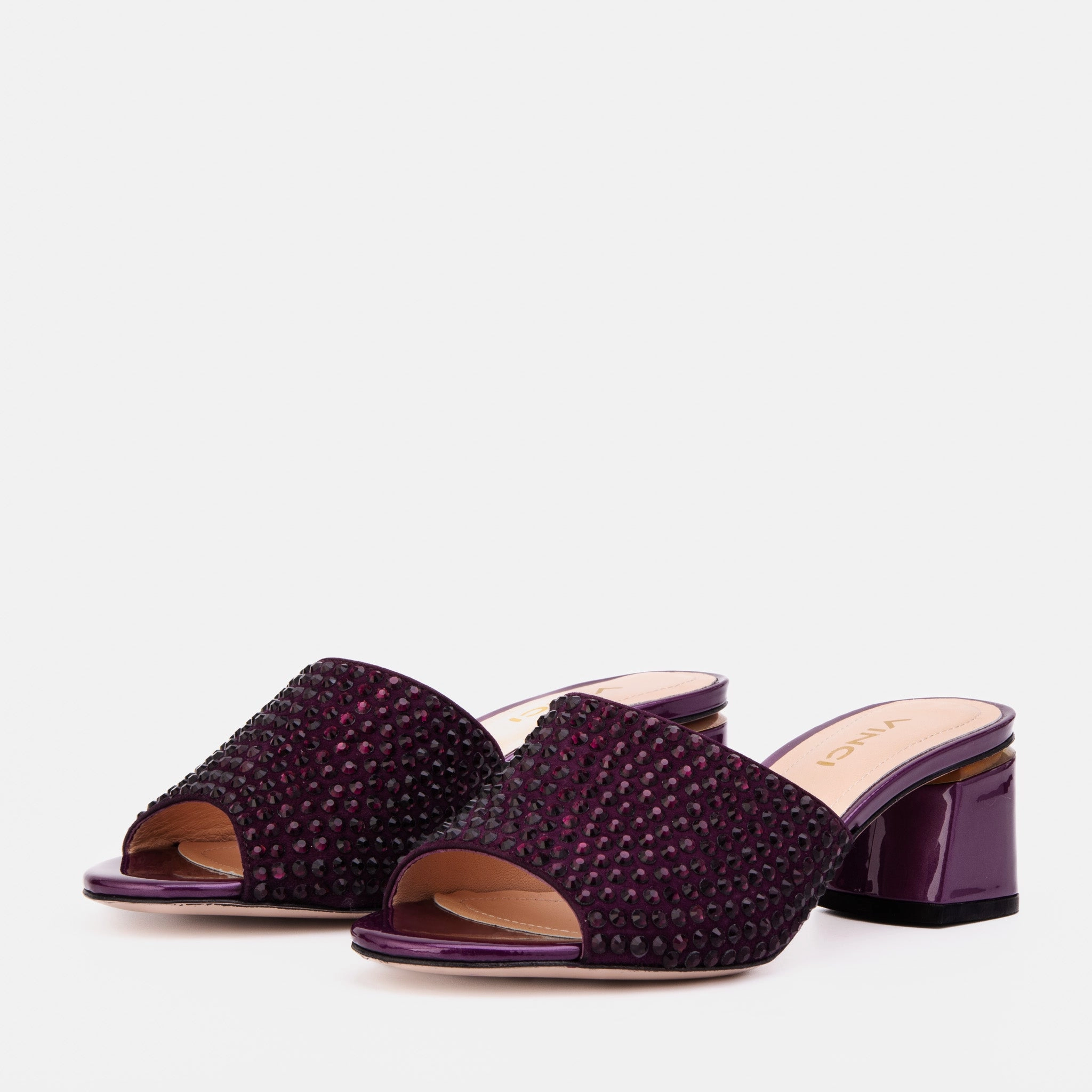 The Ailano Purple Glitter Leather Women Sandal Soft Flexible Energy Return Foam