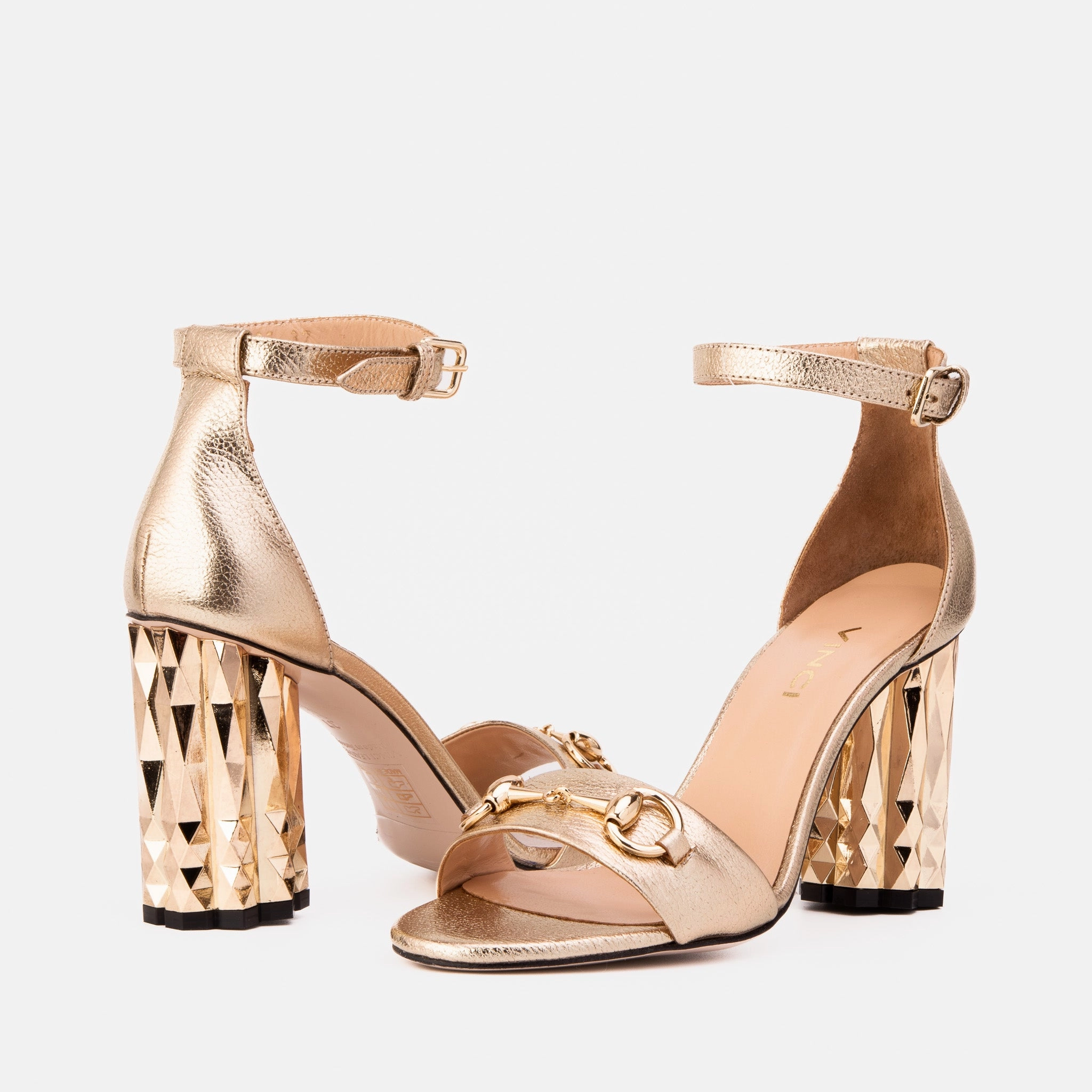 The Avlonya Block Heel Gold Leather Ankle Strap Women Sandal Practical Shoes Fresh Air