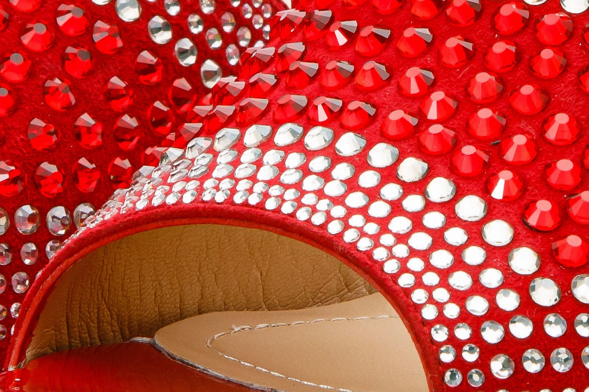 The Barneveld Red Glitter Leather Wedge Heel Women Sandal Sandal Sole Sustainable materials