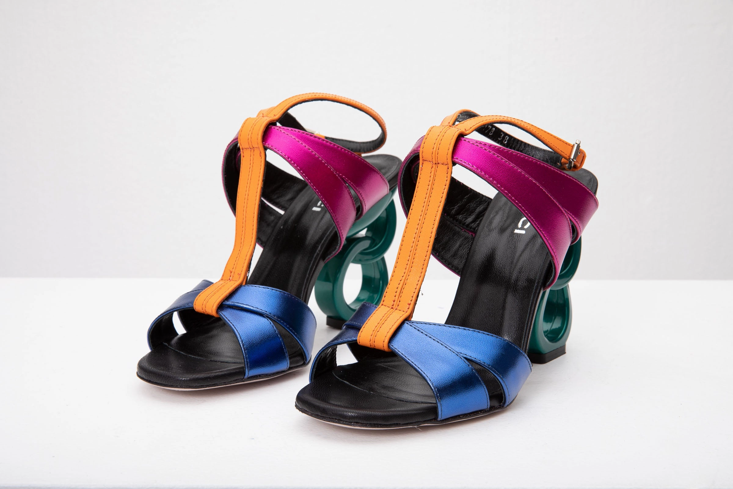 Warm Step Street Ready The Duffryn Multicolor T-Strap Leather Women Sandal