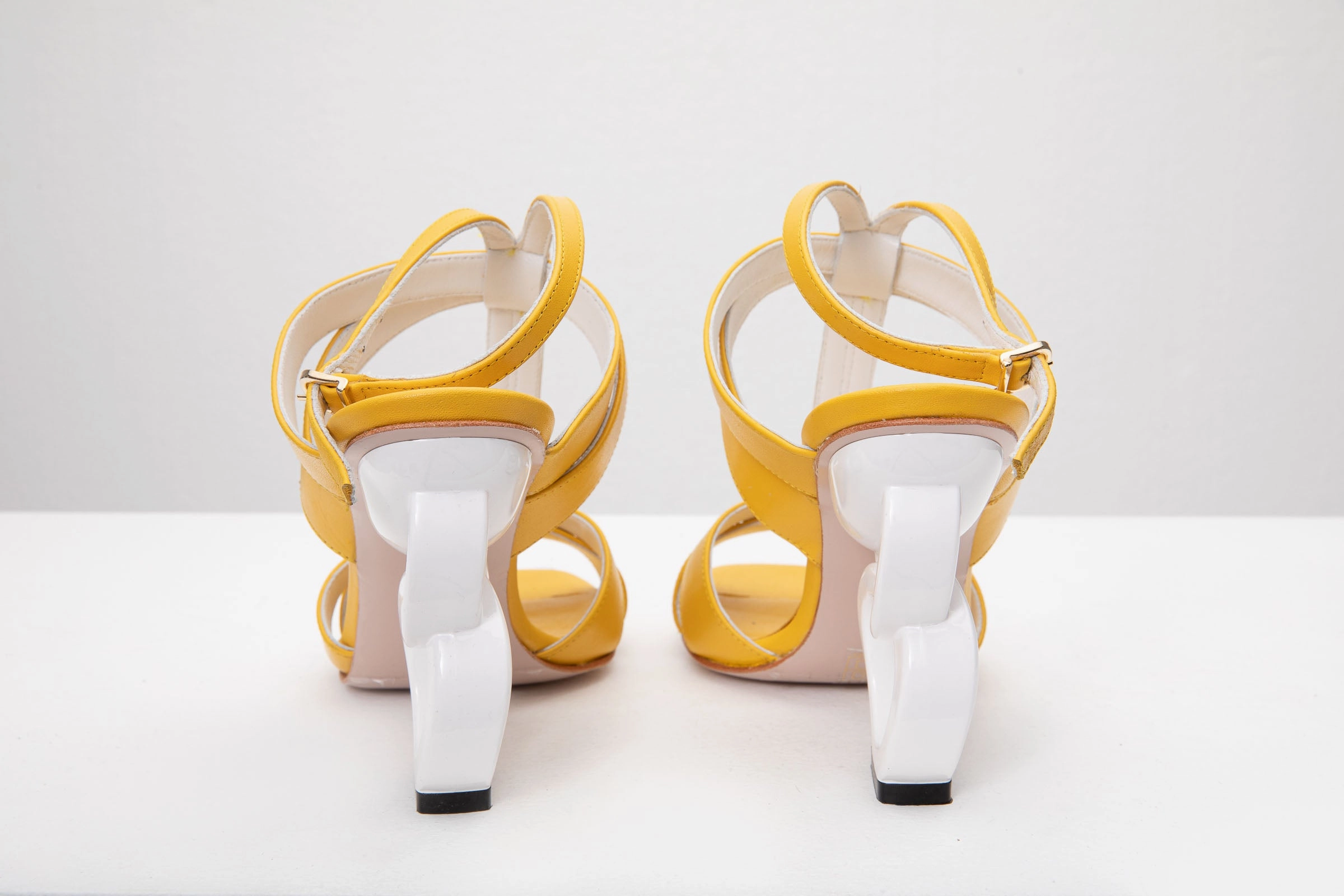 Chic Look The Duffryn Yellow T-Strap Leather Women Sandal