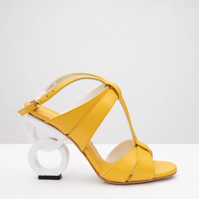The Duffryn Yellow T-Strap Leather Women Sandal Freedom Step