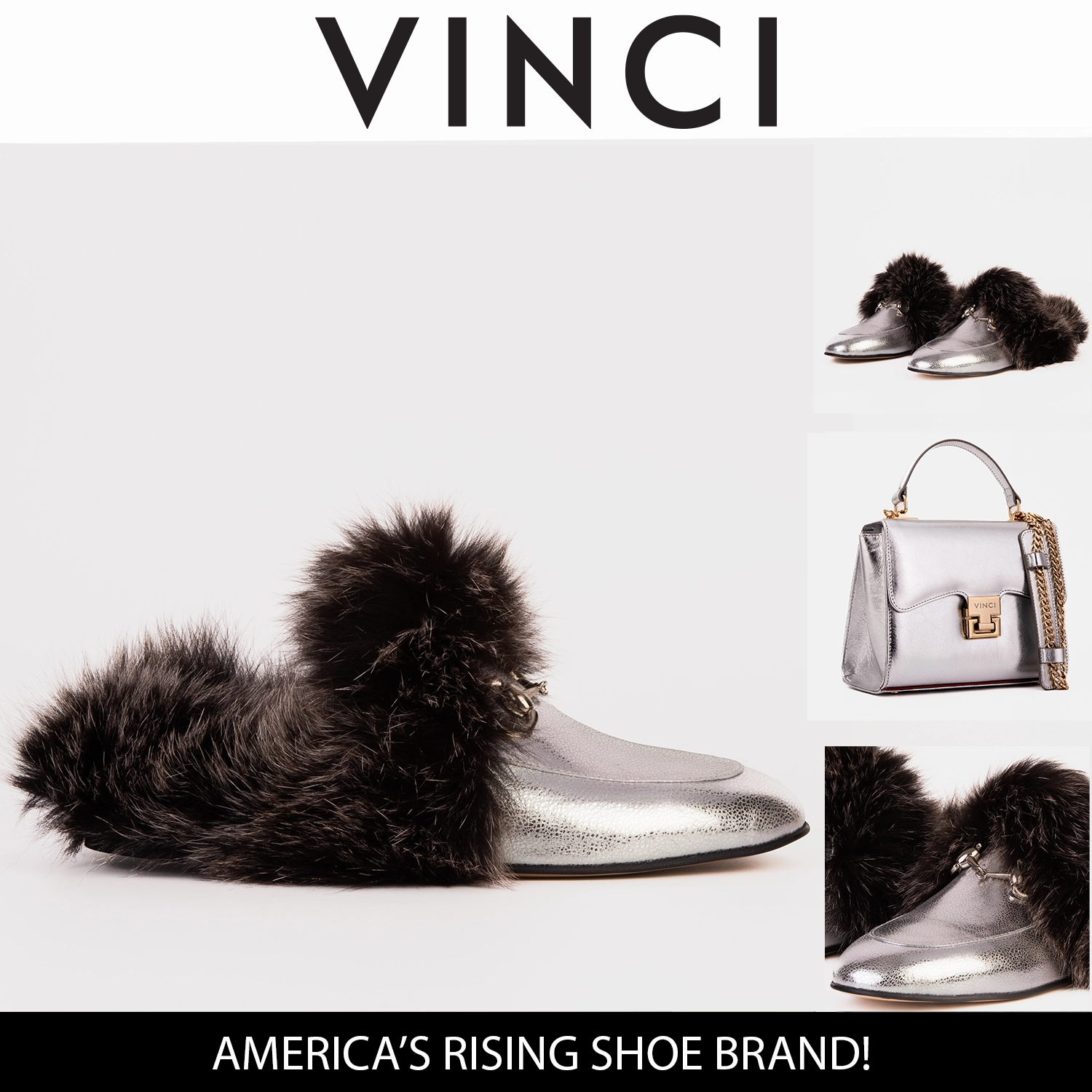 Smooth Soles The Izmir Silver Leather Natural Fur Women Slipper