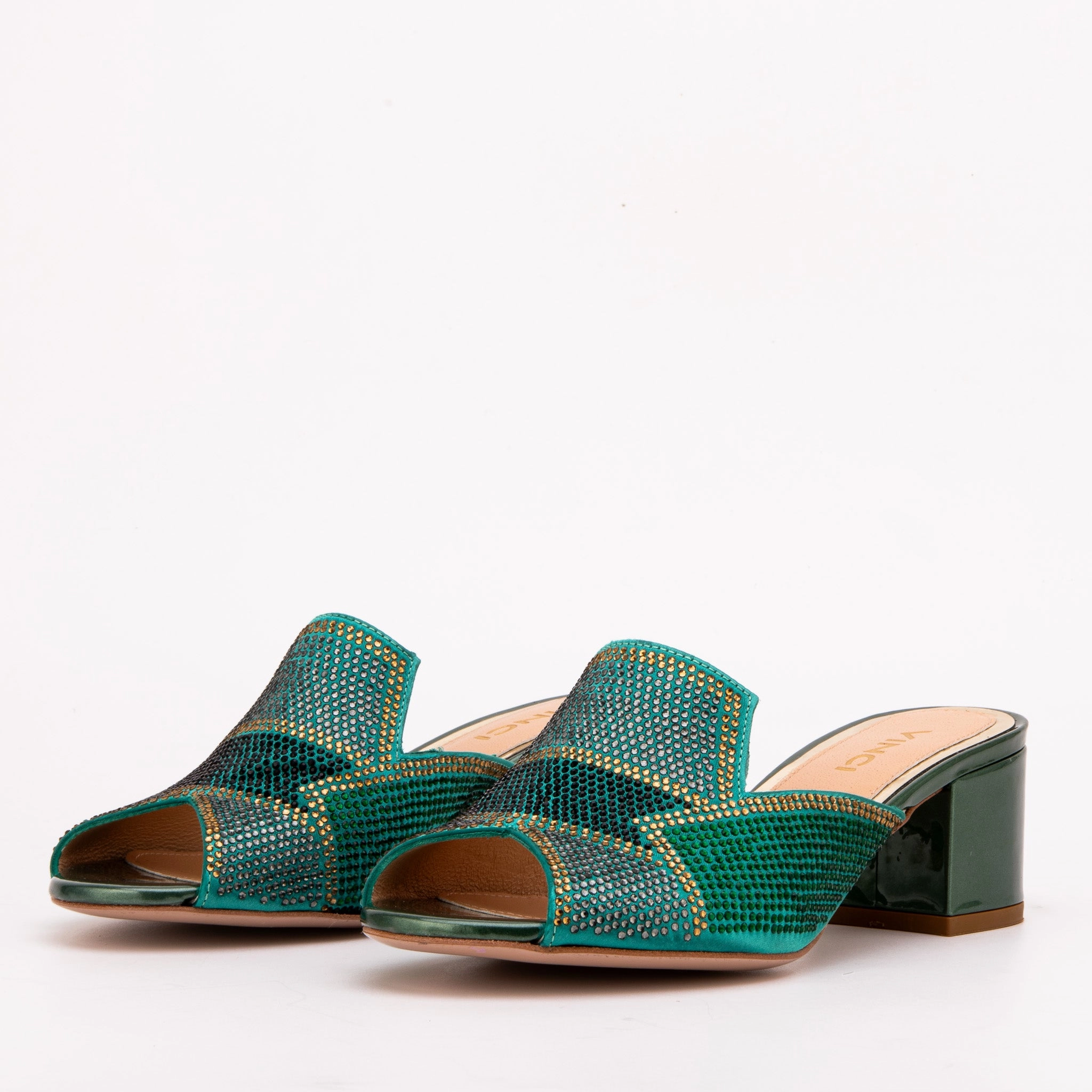 The Magnolia Green Glitter Leather Women Sandal Chic Sandals for Every Day