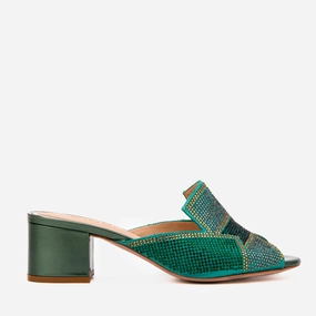 The Magnolia Green Glitter Leather Women Sandal ventilation channels