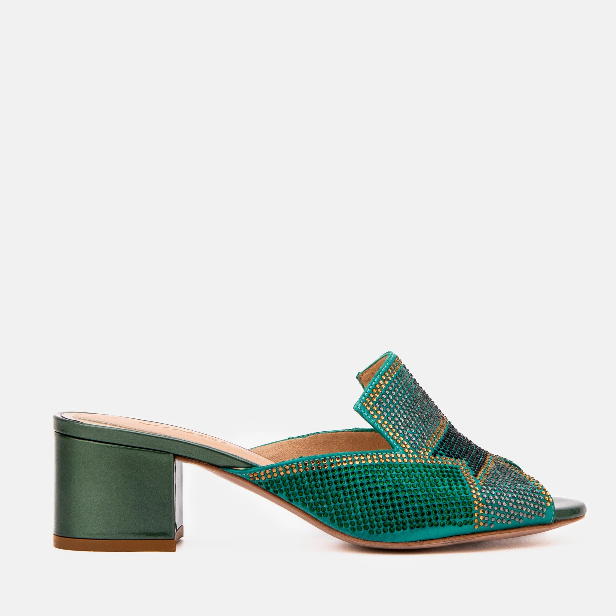 The Magnolia Green Glitter Leather Women Sandal ventilation channels