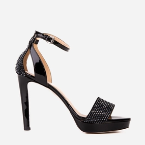 The Mars Platform Heel Black Leather Women's Sandal Relaxed Flip-flops