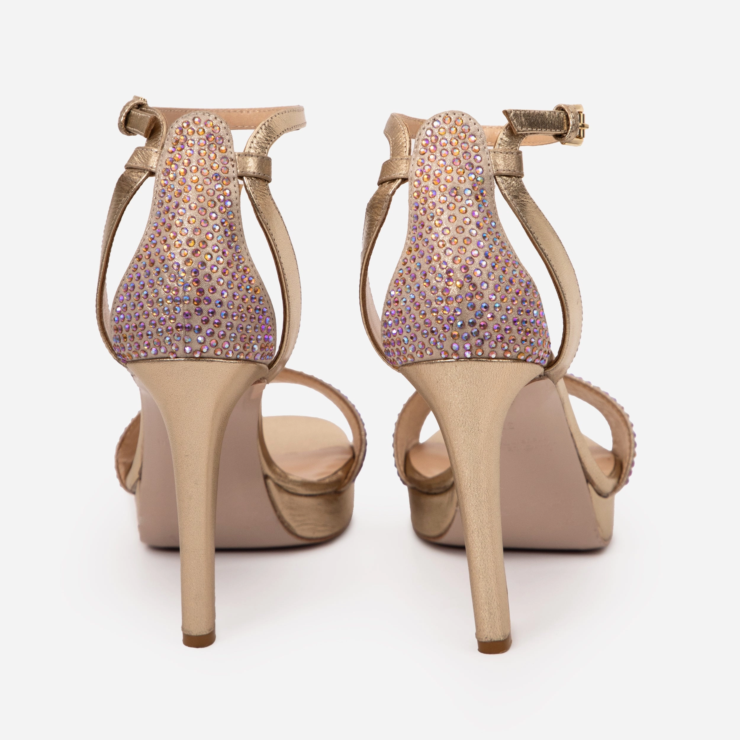 Comfortable Design The Mars Platform Heel Gold Leather Women's Sandal