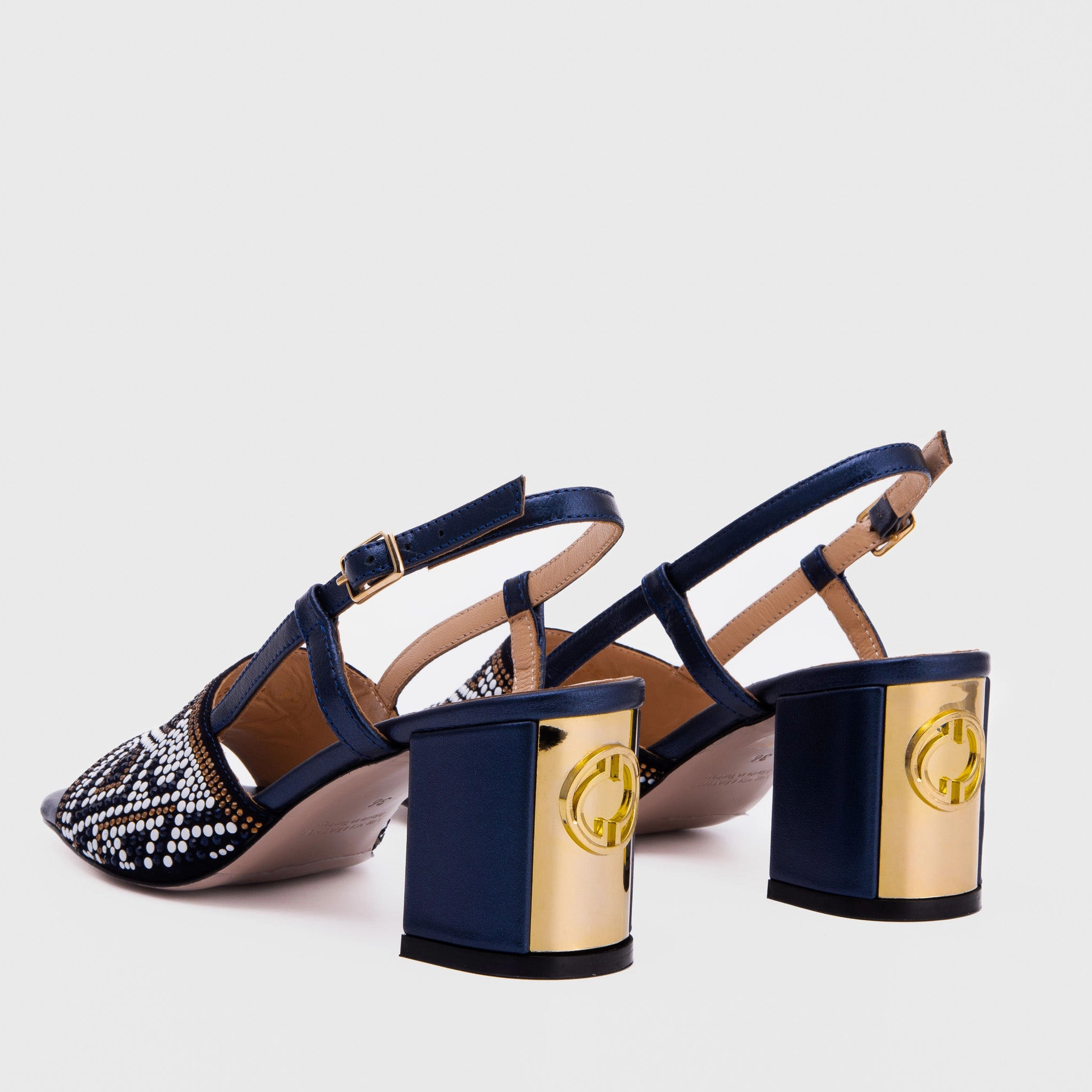 The Nampula Navy Blue Leather Women Slingback Shoe Sustainable Cork Footbed
