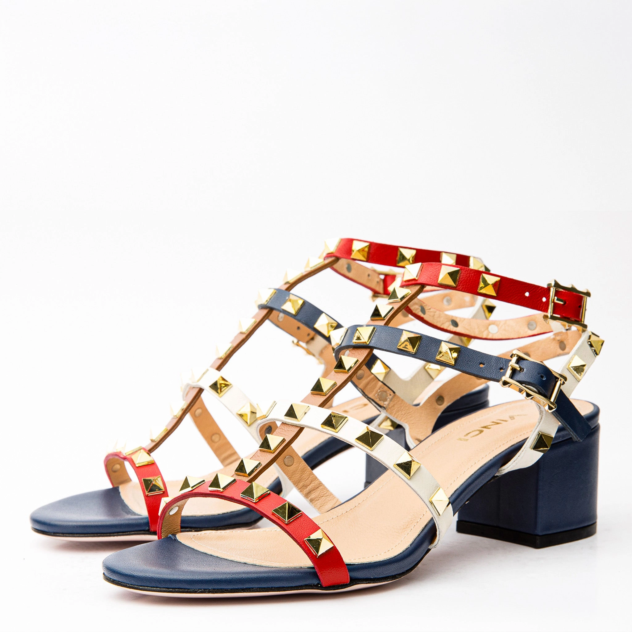 Padded Heel The Nejapa Multicolor Multi Strap Leather Women Sandal
