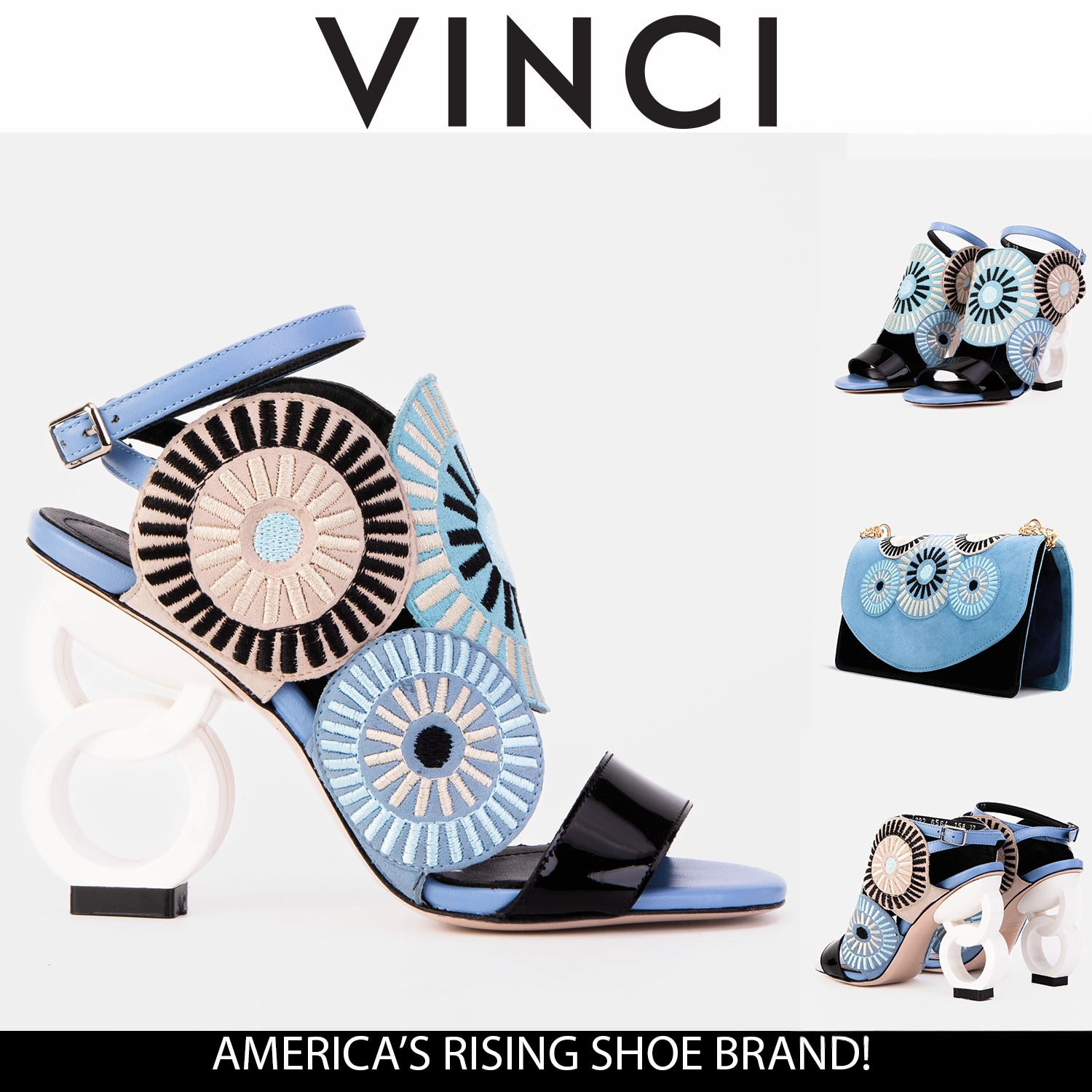 The Parama Blue Leather Ankle Strap Women Sandal Leg Ease