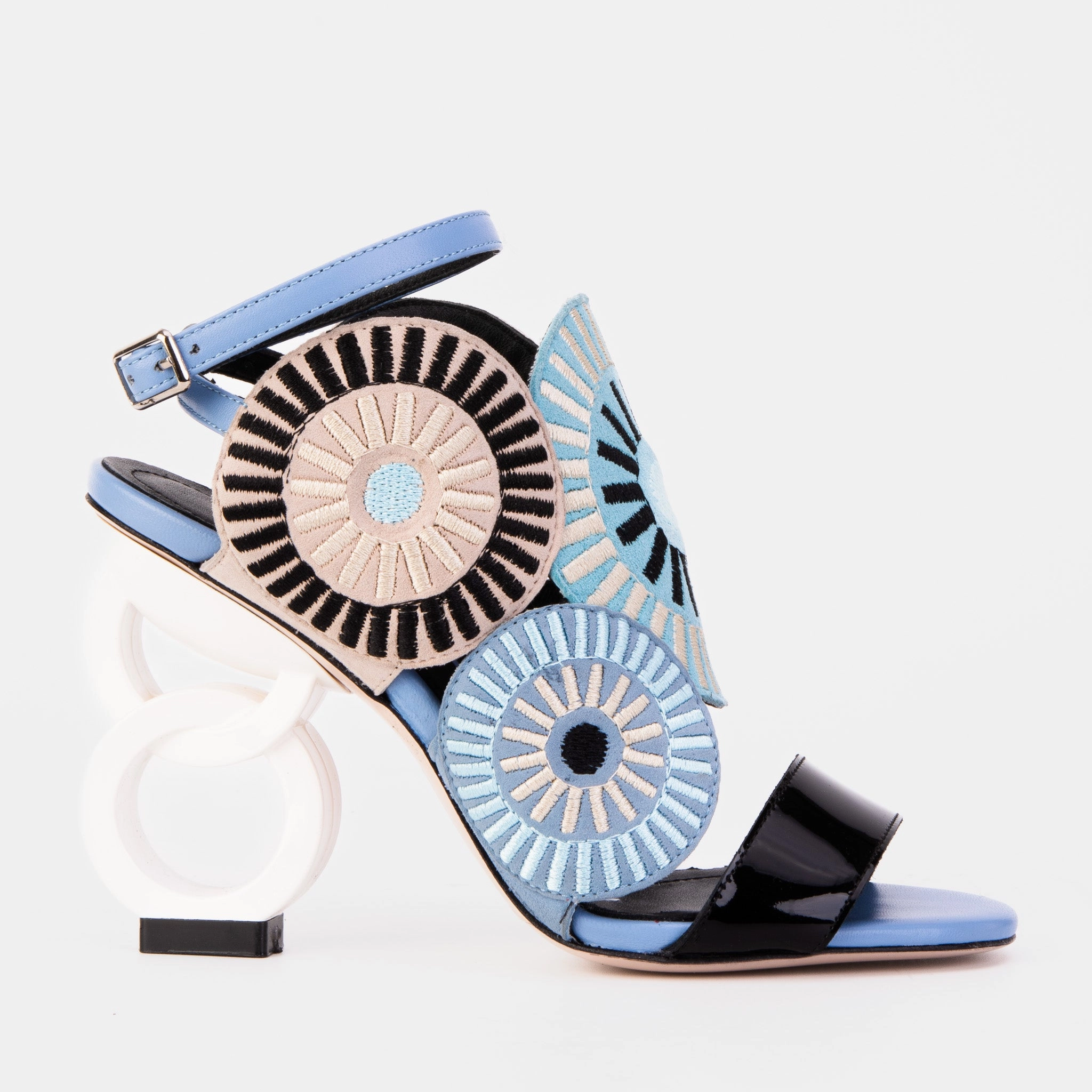 The Parama Blue Leather Ankle Strap Women Sandal Toe Freedom Active Line