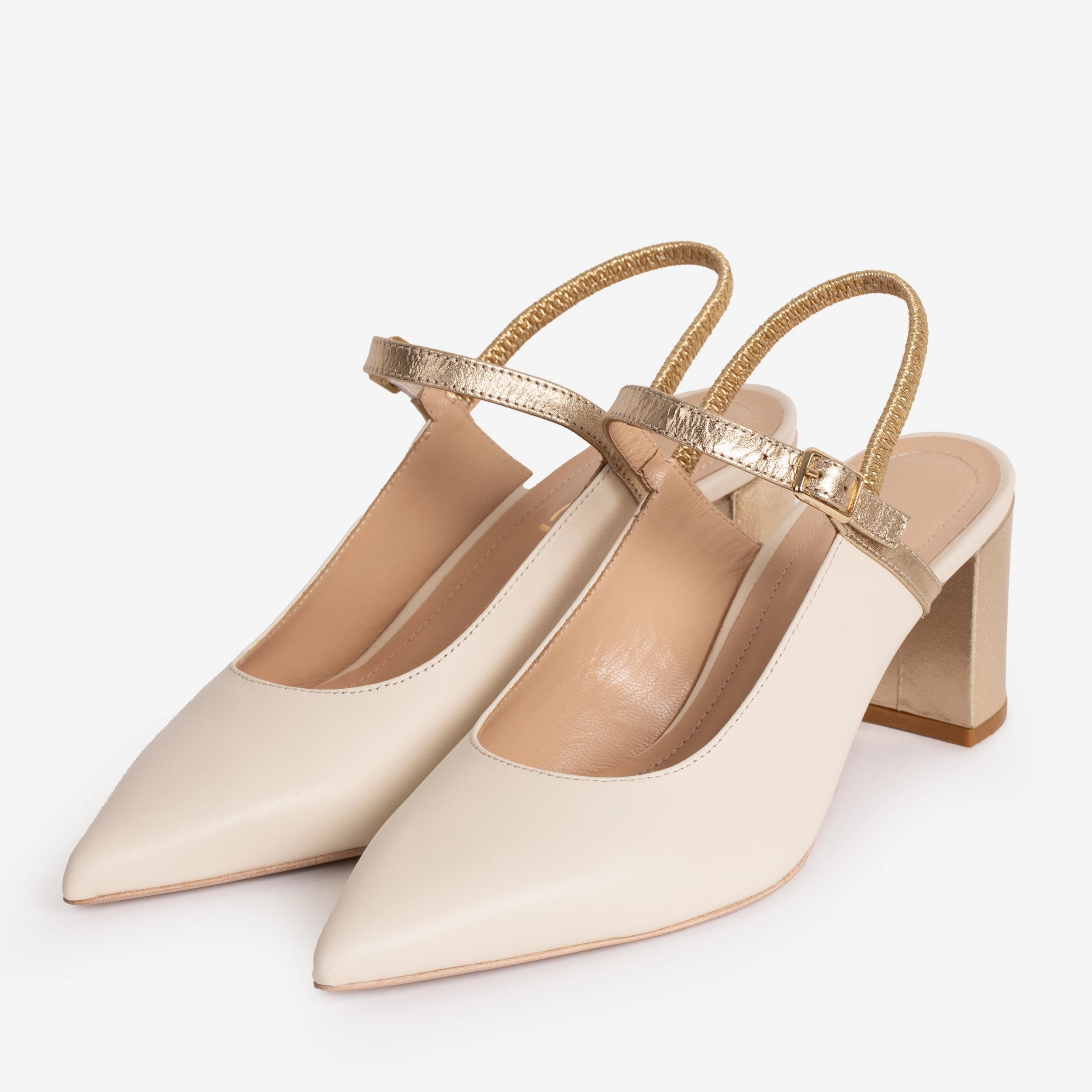 Comfortable And Versatile Resort Ready The Pompei Cream Leather Slingback Women Sandal
