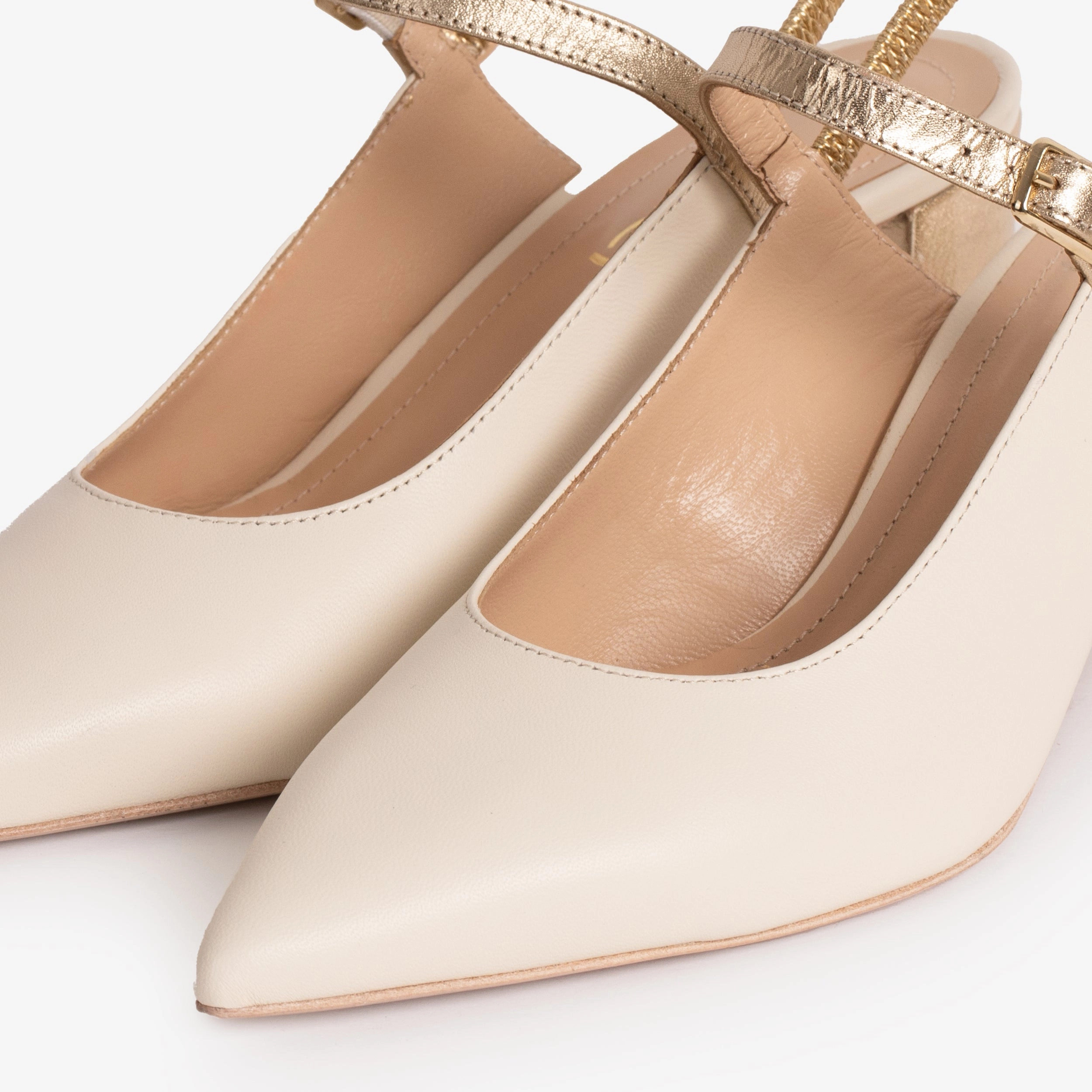 The Pompei Cream Leather Slingback Women Sandal Everyday Pick