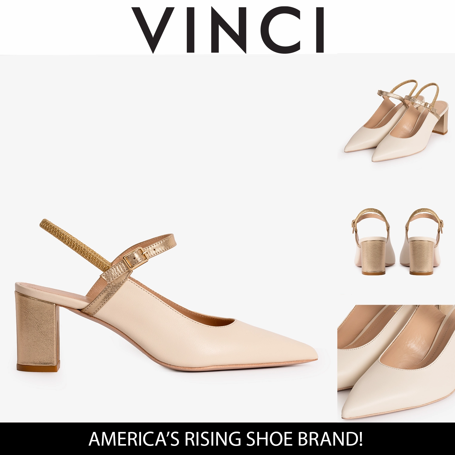 Embellished Midfoot Stabilizer Bar The Pompei Cream Leather Slingback Women Sandal
