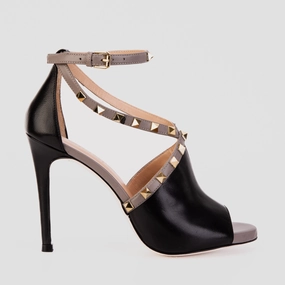 The Ribnica Black Leather Ankle Strap Women Sandal Weekend Style Sports Wear