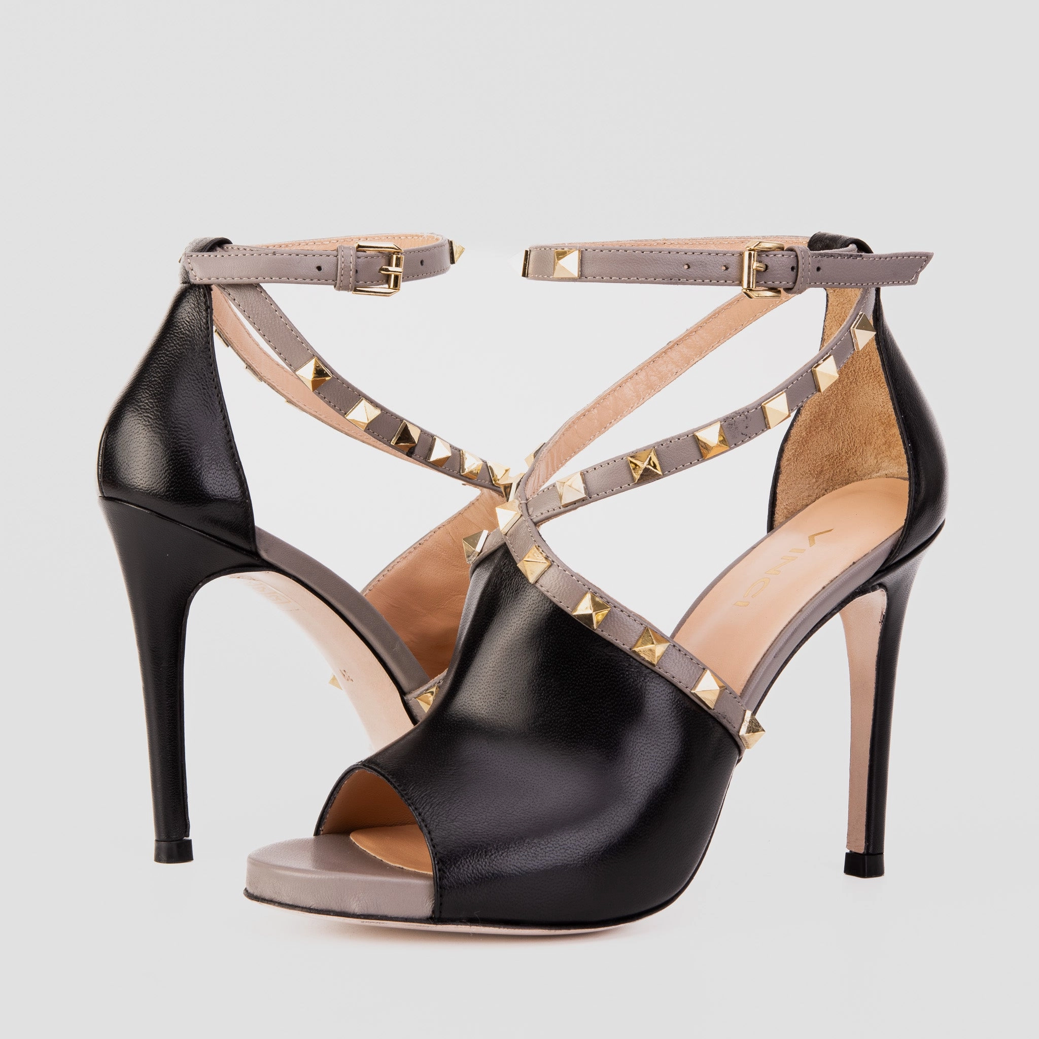 The Ribnica Black Leather Ankle Strap Women Sandal Ventilated