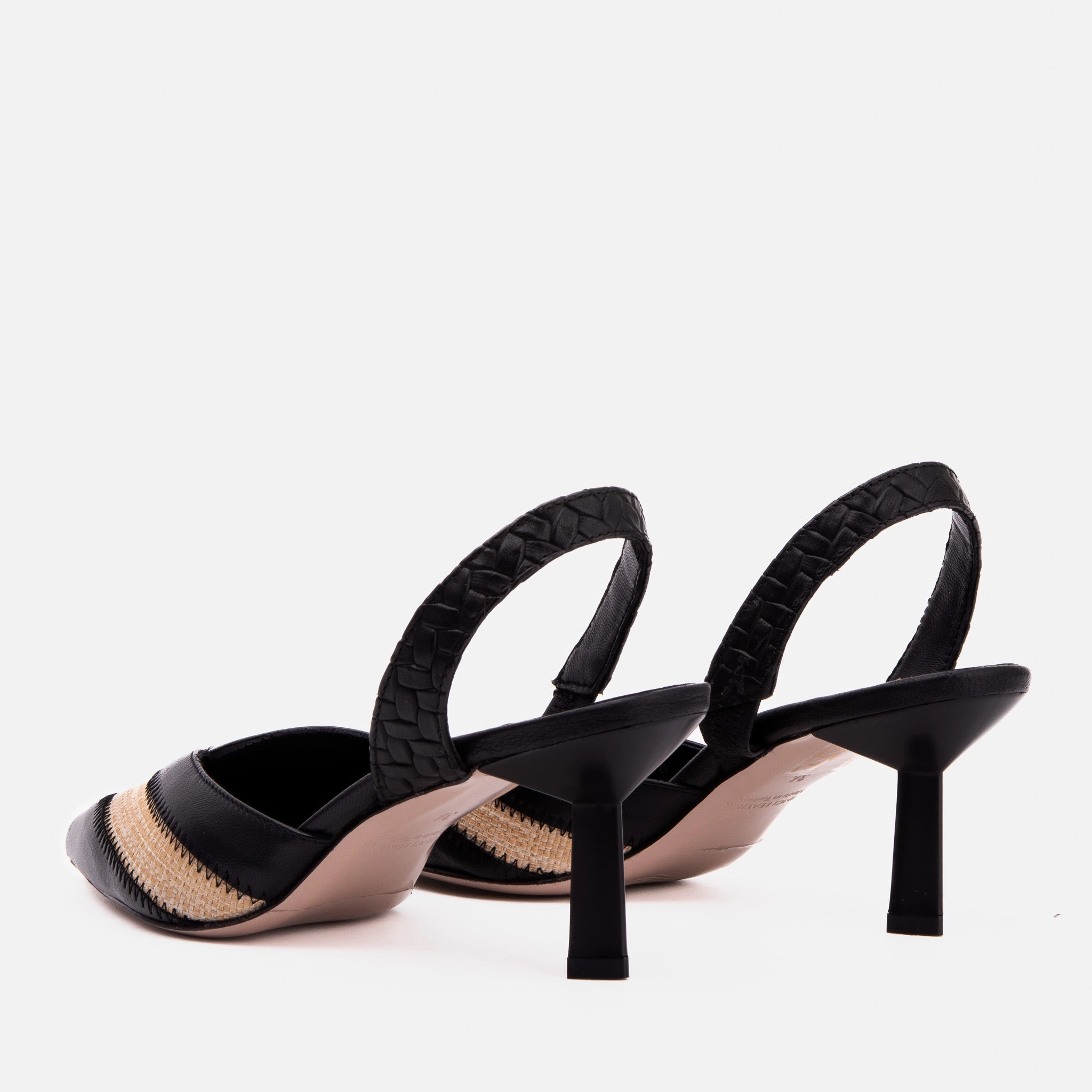 Hydrolysis Resistant Components All-day Comfort The Riviera Black & Raffia Slingback Women  Sandal